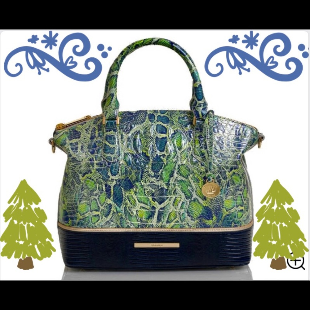 💙💚BRAHMIN GREEN VIPER MACKAY DUXBURY BRAHMIN SATCHEL NWT💚💙